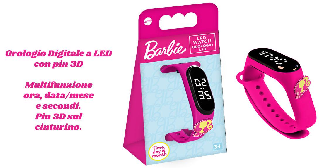 BARBIE OROLOGIO DIGITALE LED CON PIN 3D