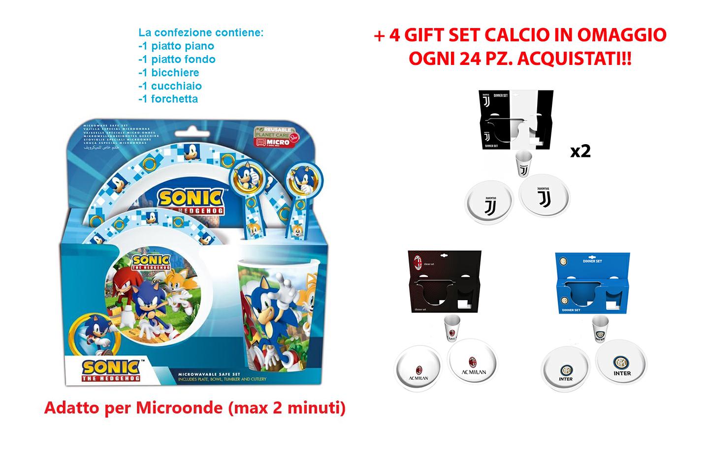 SONIC SET 5 PZ. MICROONDE + GIFT SET CALCIO OMAGGIO