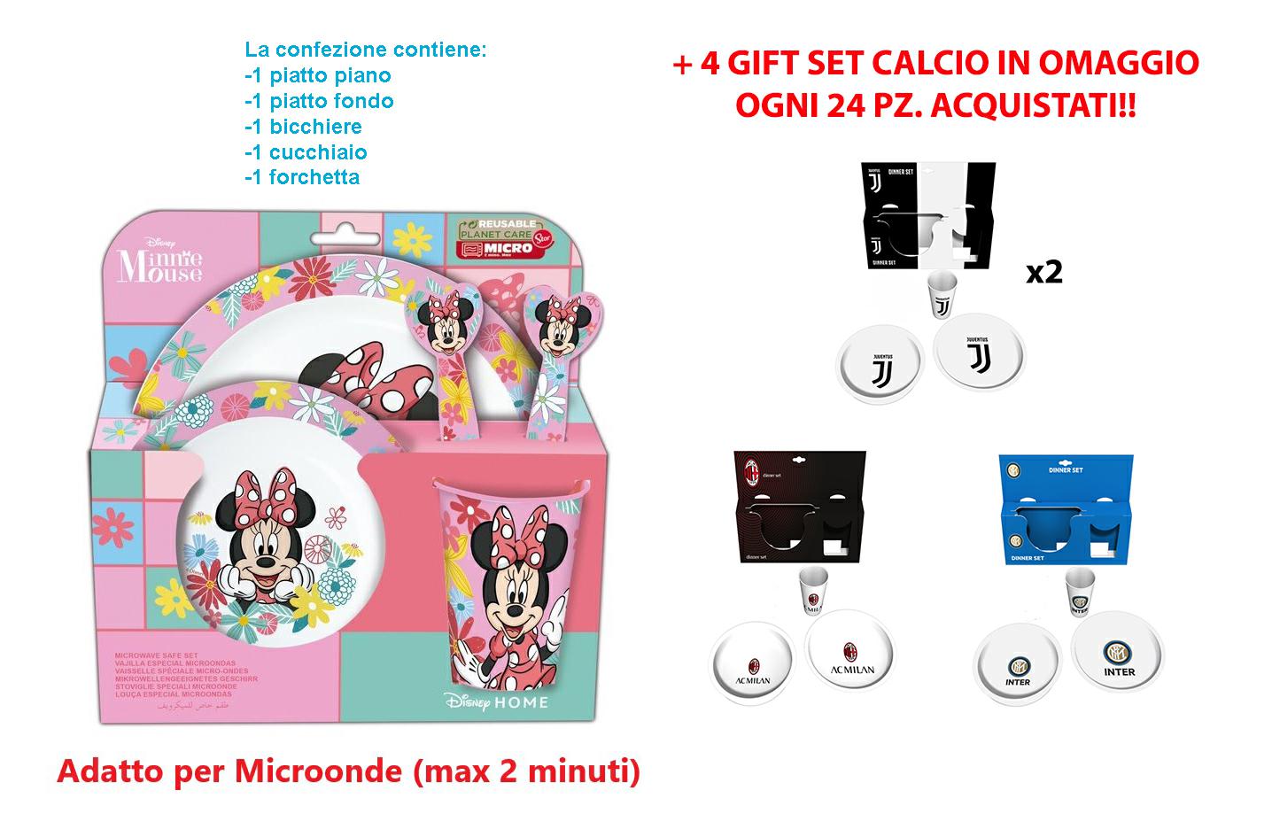 MINNIE SET 5 PZ. MICROONDE + GIFT SET CALCIO OMAGGIO