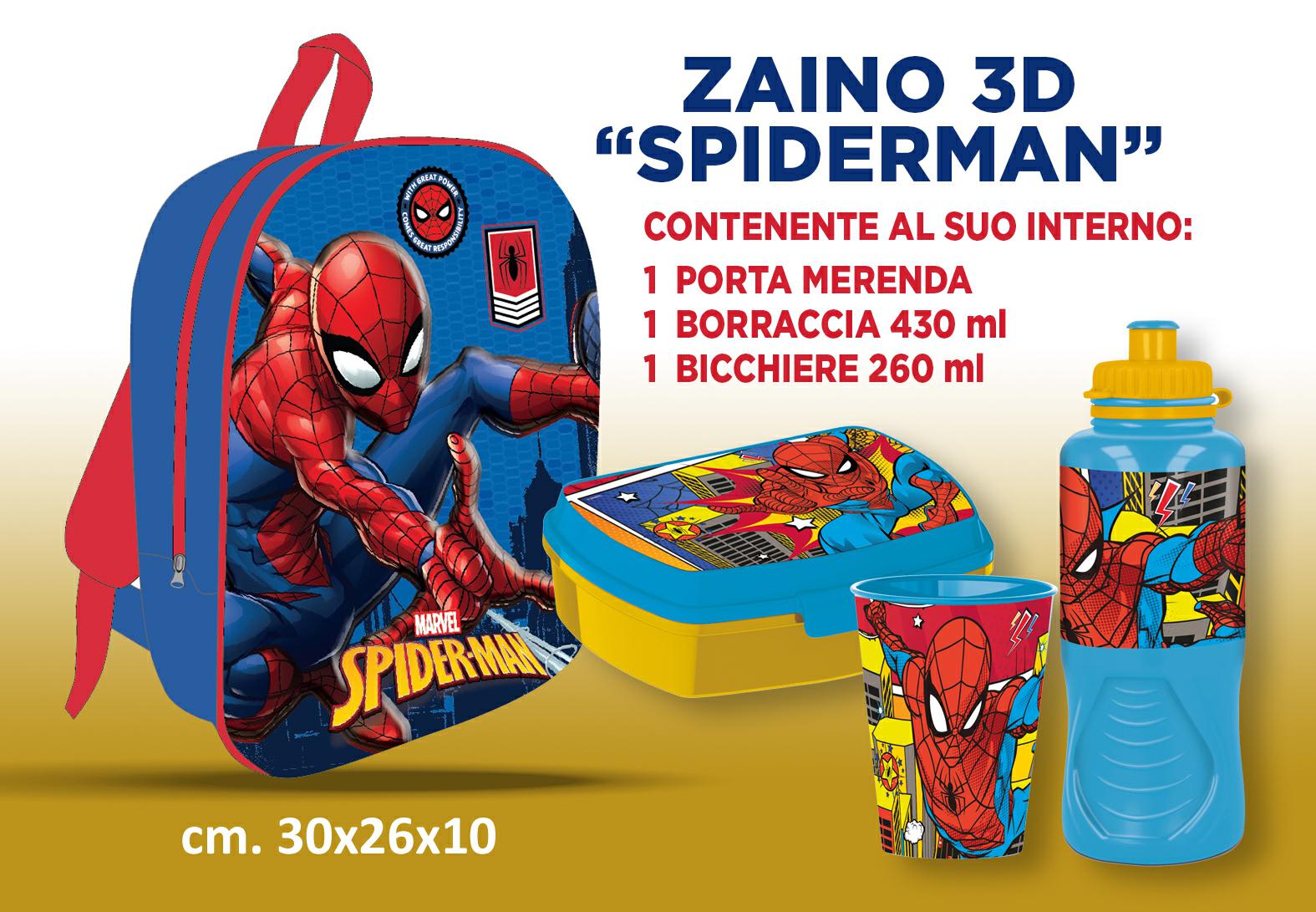 SPIDERMAN ZAINETTO 3D cm.30 C/ACCESSORI